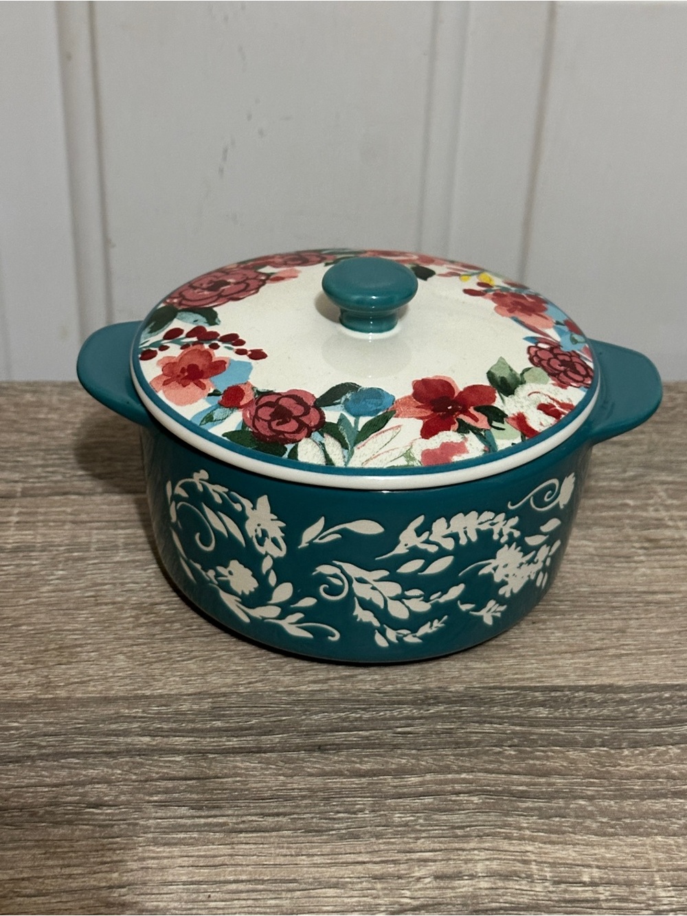 The Pioneer Woman 14.4 Ounce Mini Casserole Teal NEW Without Box